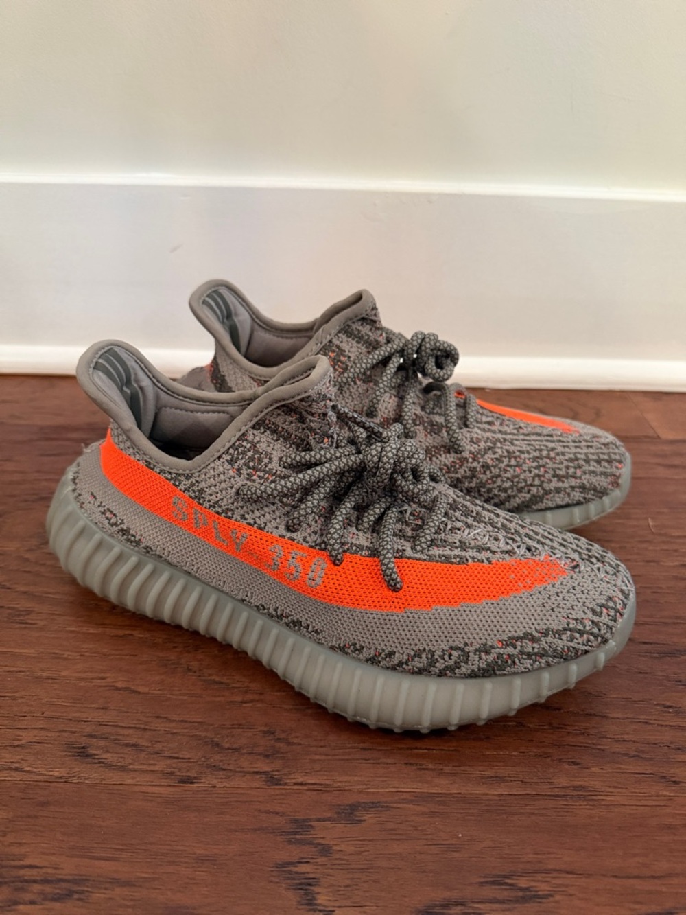 ADIDAS Yeezy Boost 350 V2 Grey with Bright Orange Stripe